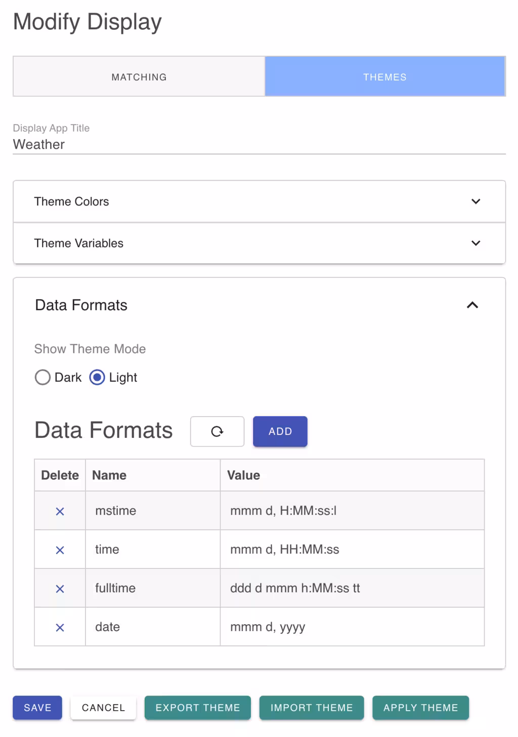 Display Formats