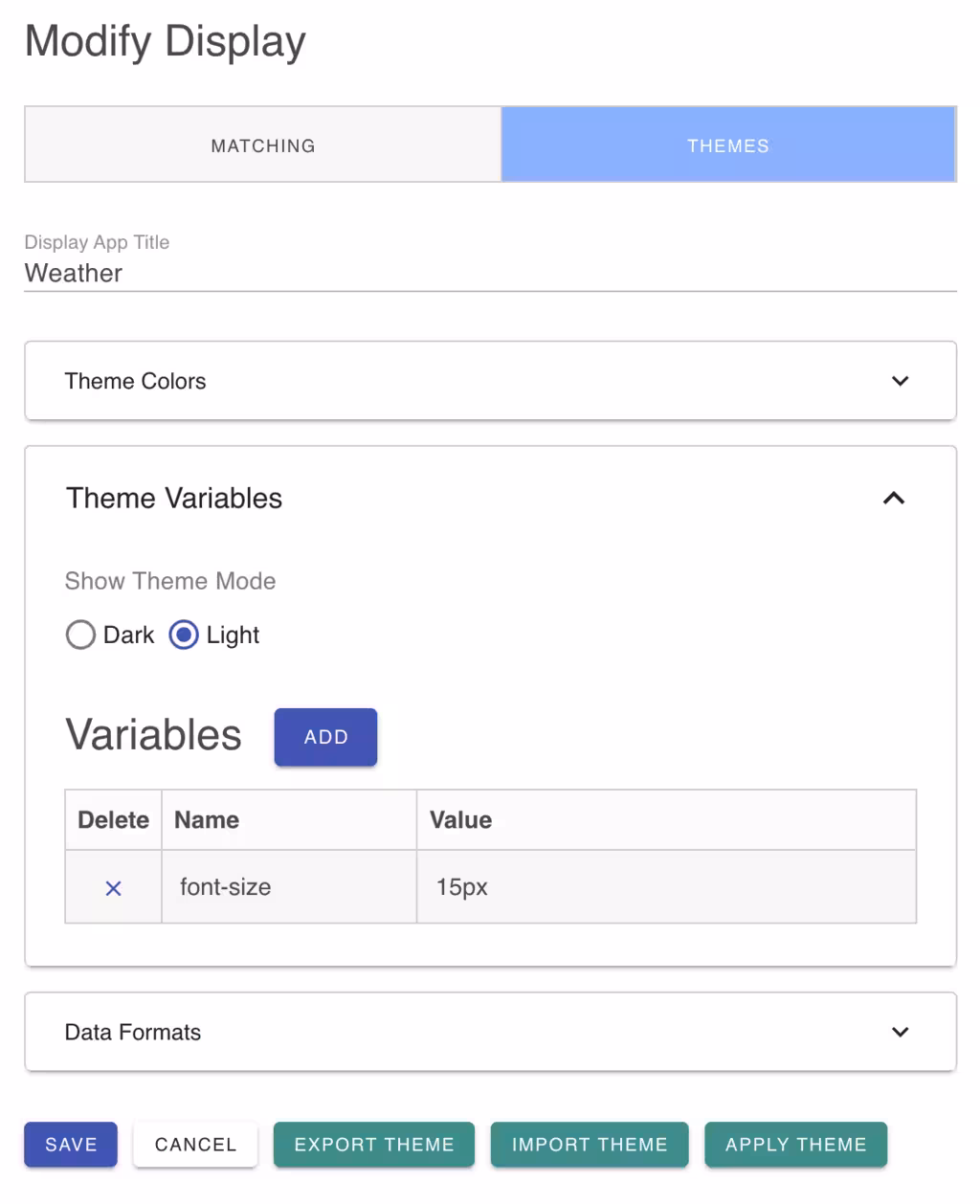 Display Variables